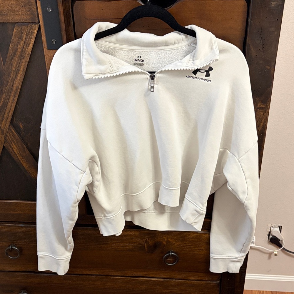 Under Armour Women's White Quarter-Zip Sweatshirt
